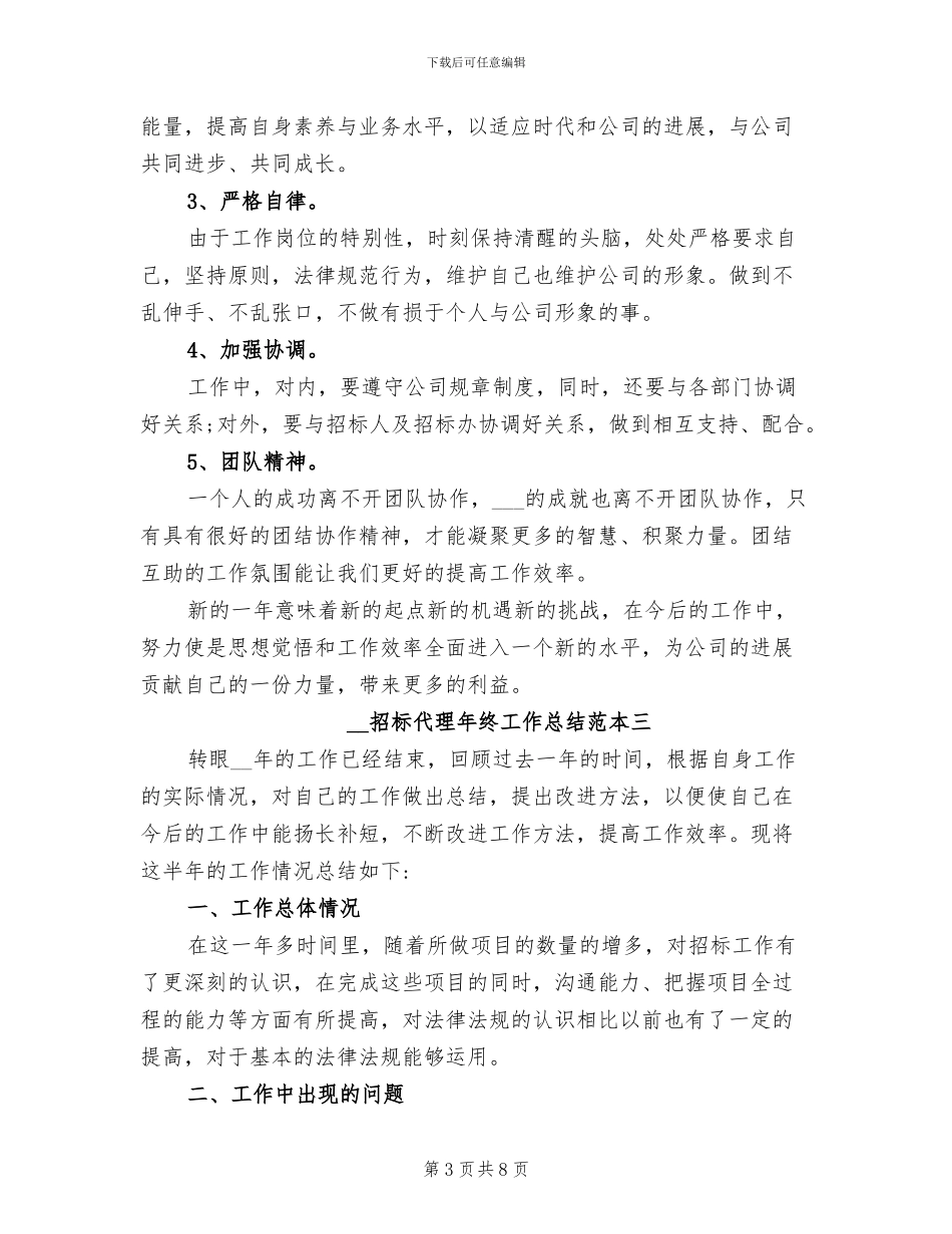 2024年招标代理年终工作总结范本_第3页