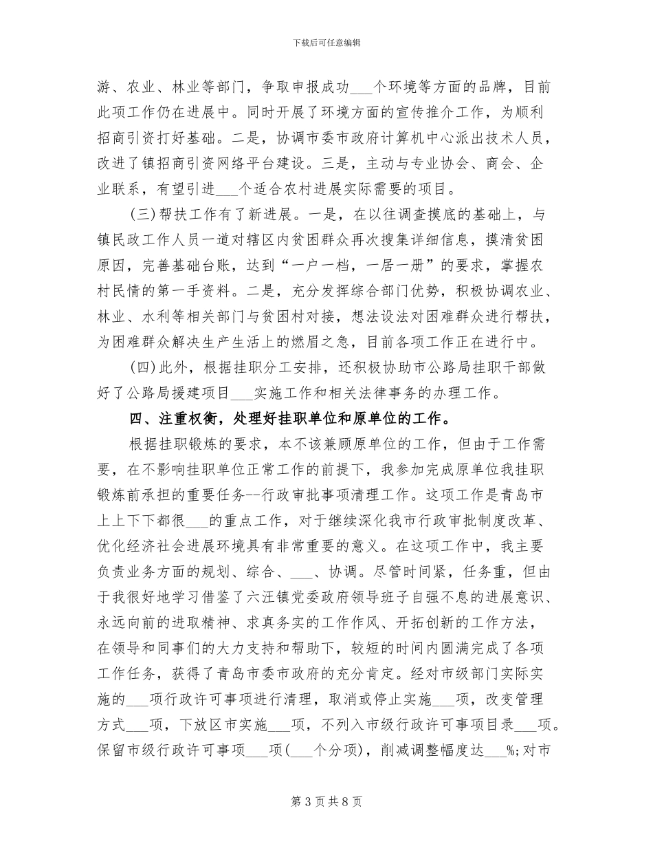 2024年挂职干部年度考核个人工作总结_第3页