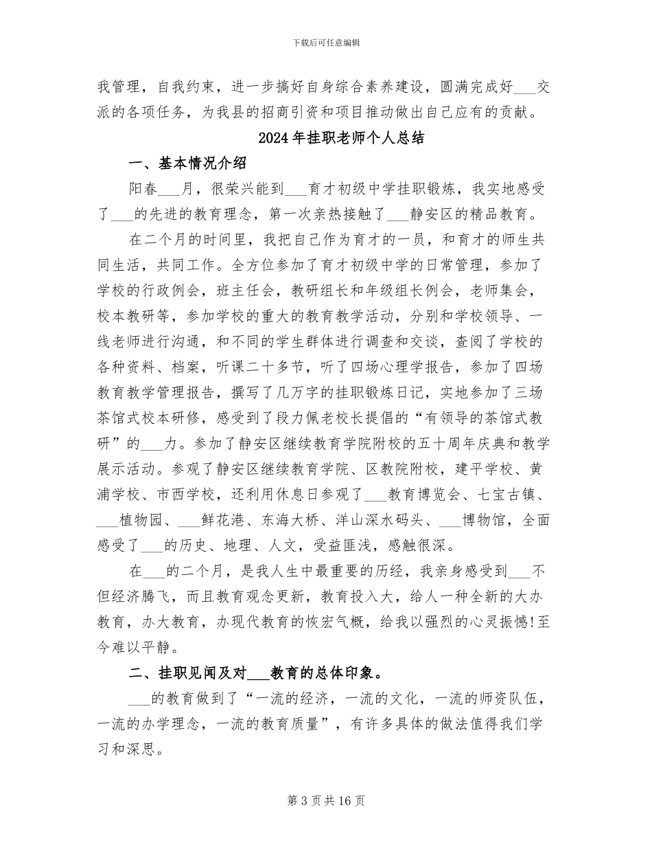 2024年挂职总结发言上派挂职工作总结_第3页