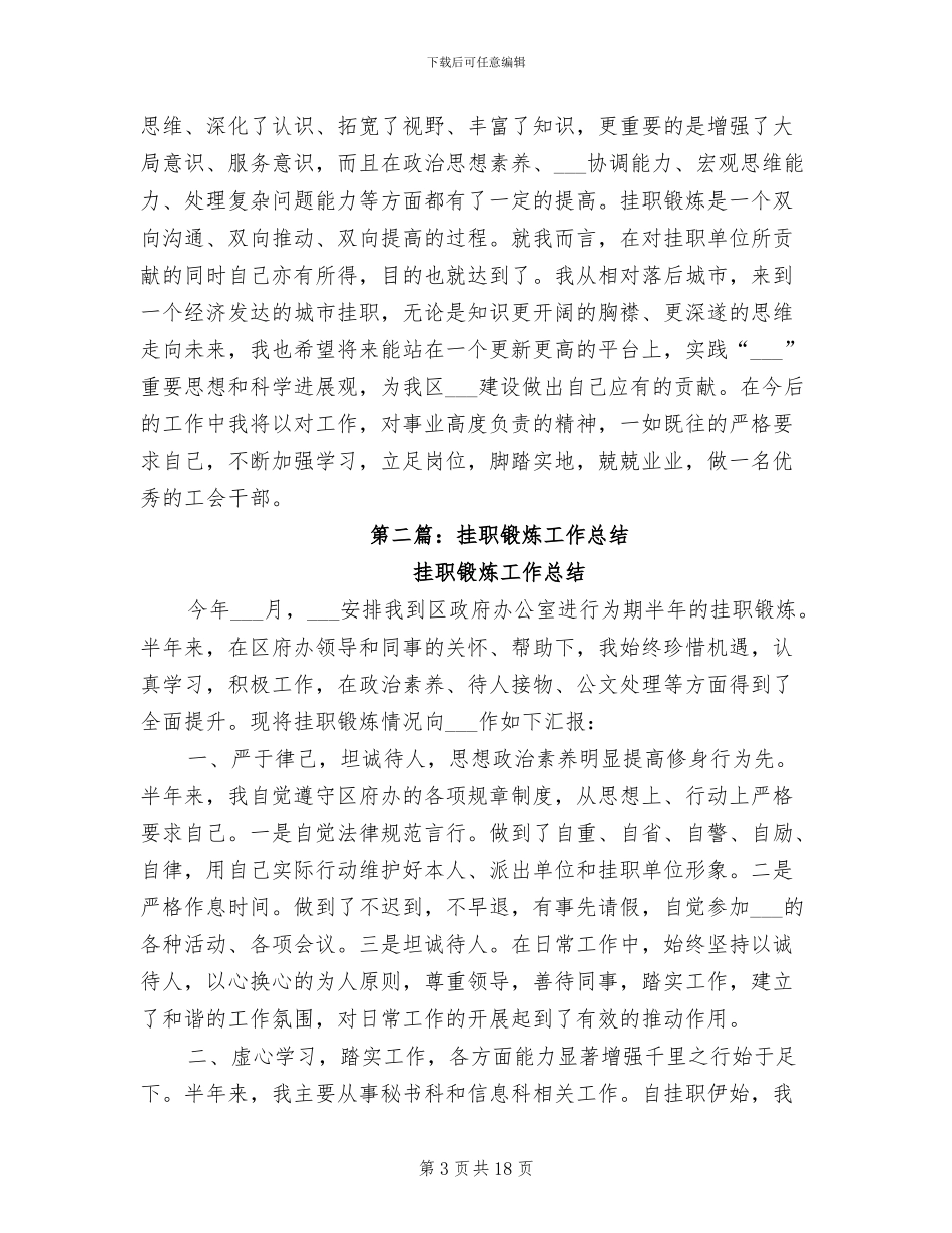 2024年挂职锻炼月度工作总结_第3页