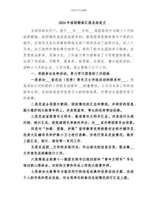 2024年挂职锻炼汇报总结范文
