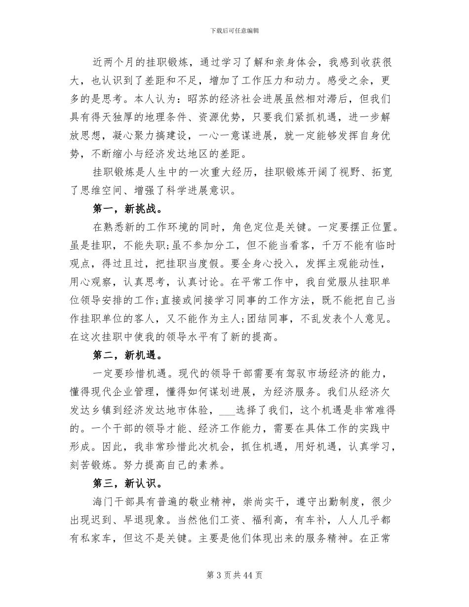 2024年挂职锻炼工作总结格式_第3页