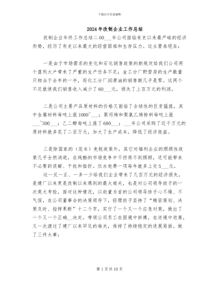 2024年改制企业工作总结
