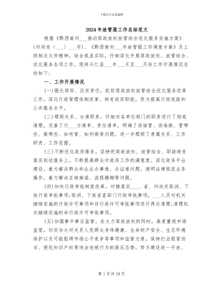 2024年放管服工作总结范文