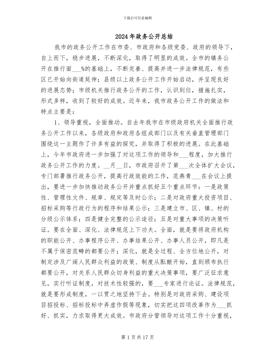 2024年政务公开总结_第1页