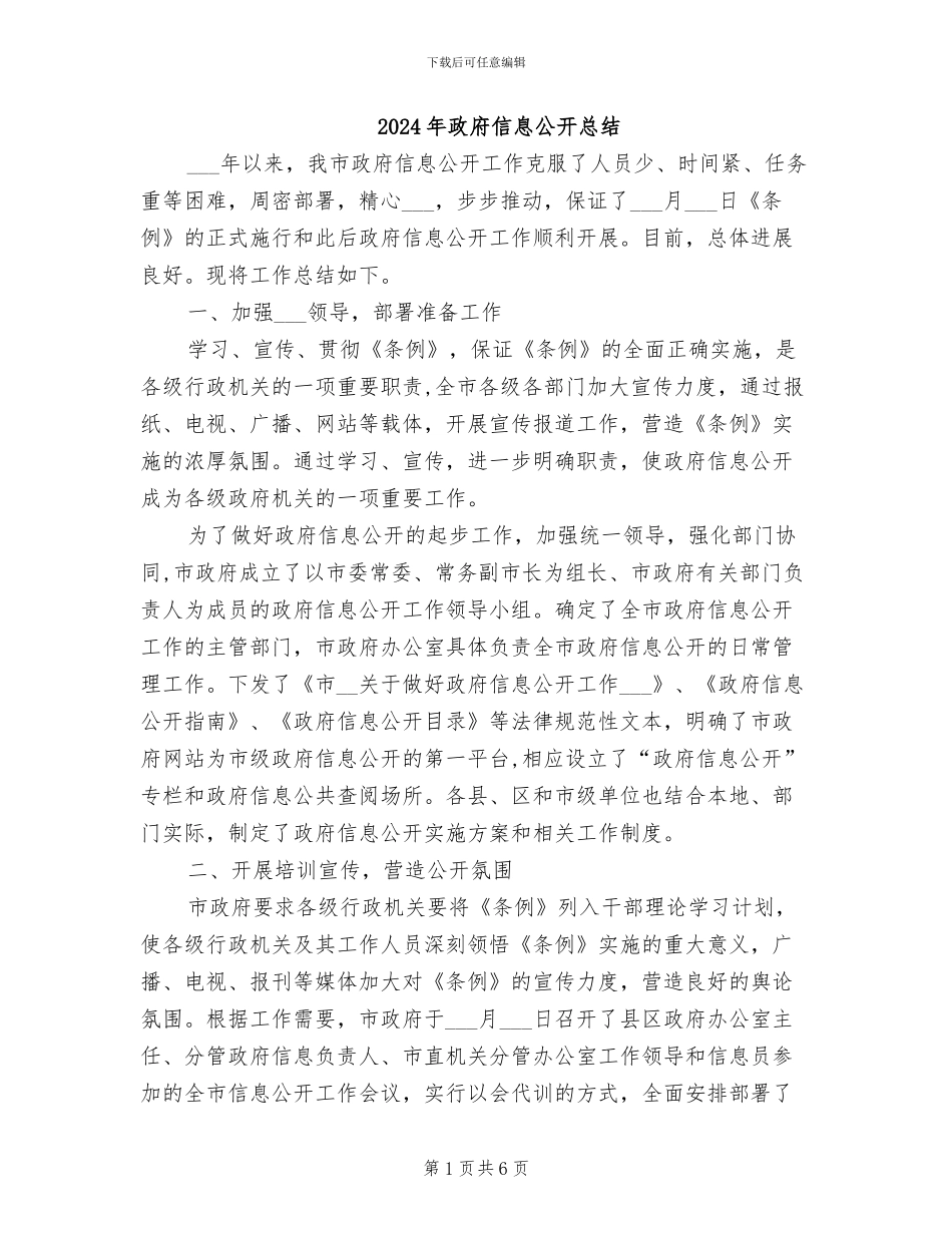 2024年政府信息公开总结_第1页