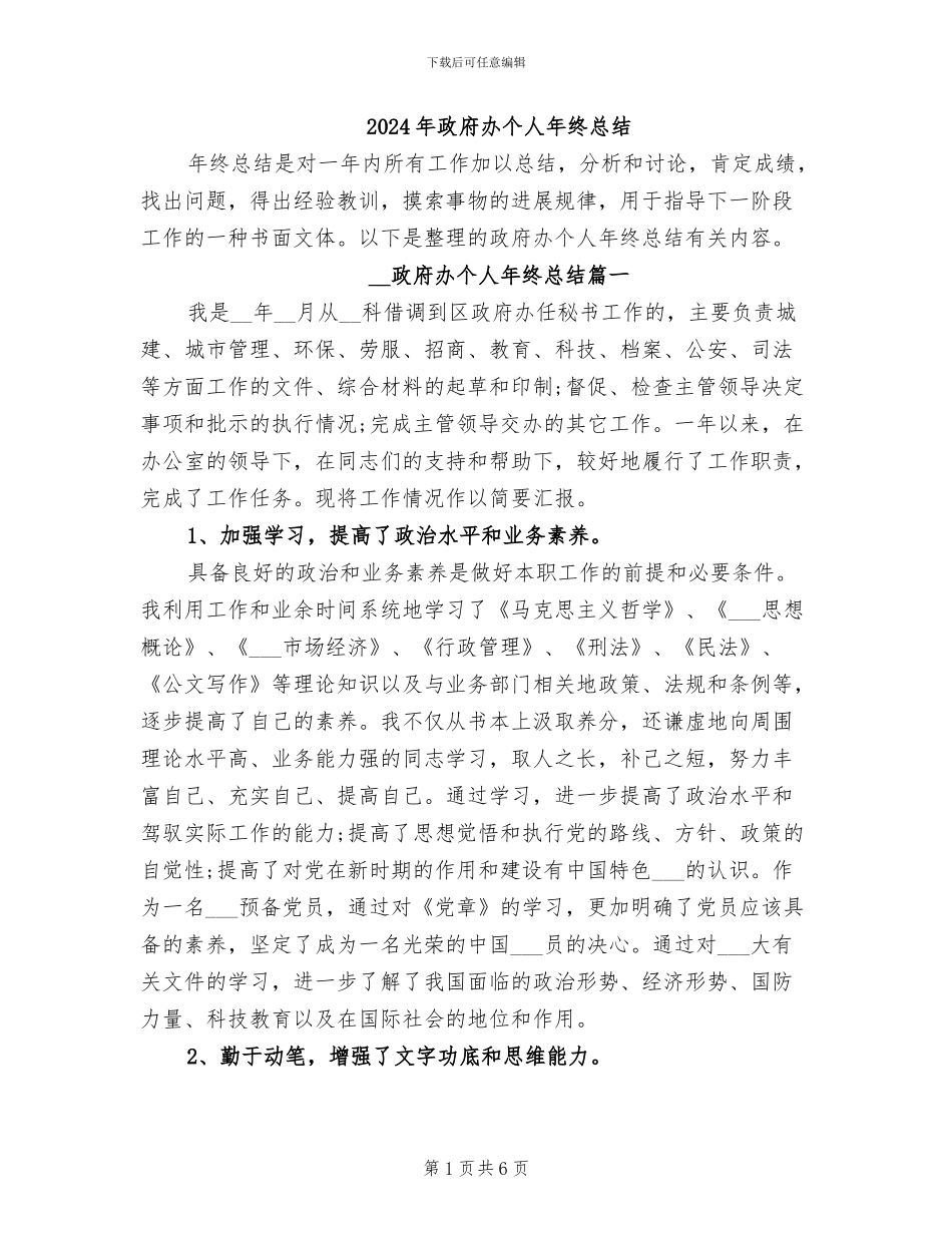 2024年政府办个人年终总结_第1页