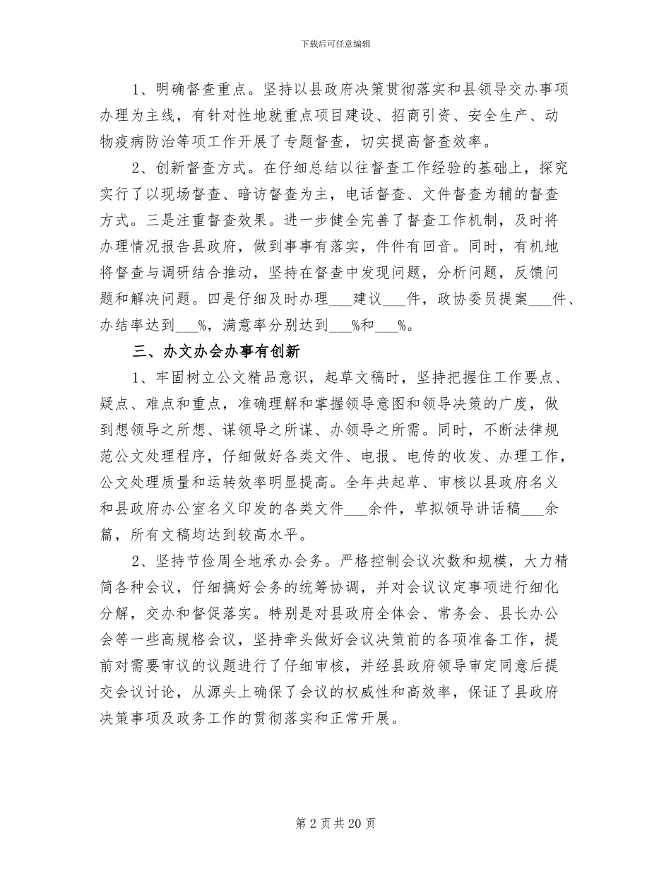 2024年政府办公室工作总结_第2页
