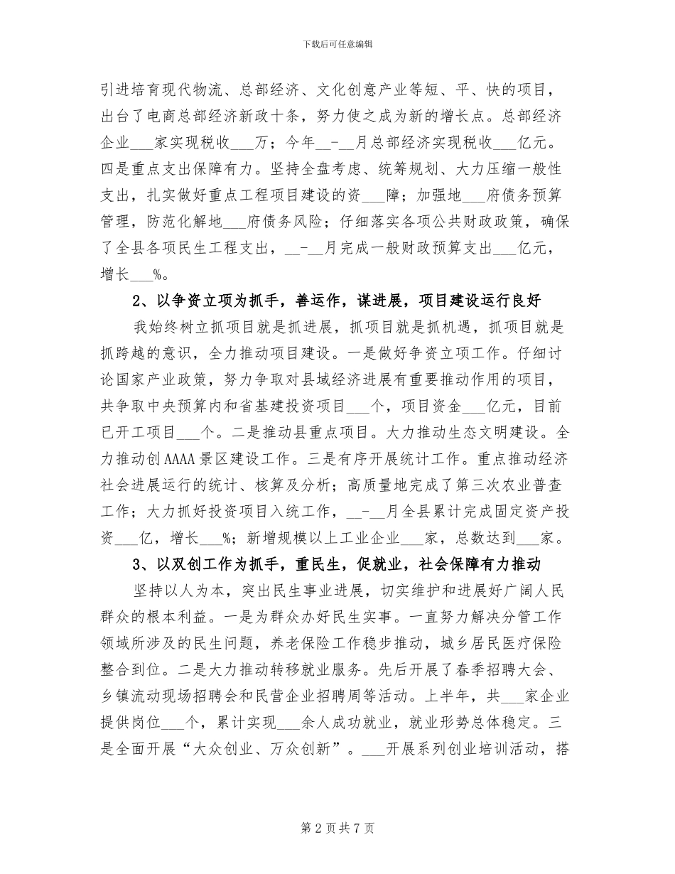 2024年政府领导个人工作总结_第2页