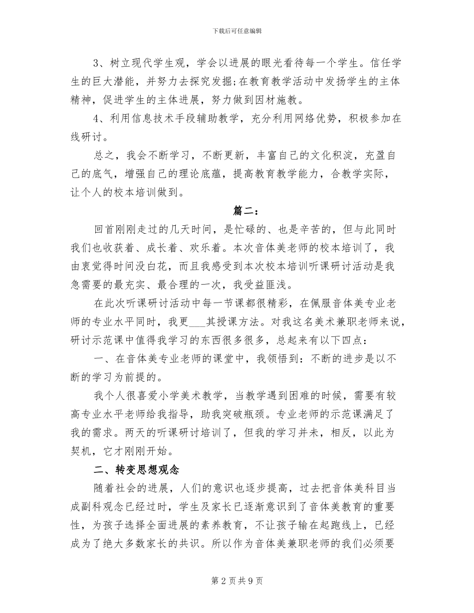 2024年教师校本培训总结范本_第2页