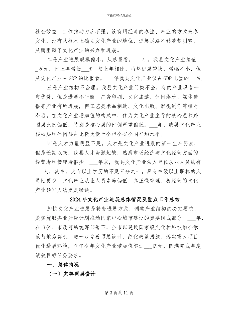 2024年文化产业发展年度工作总结_第3页