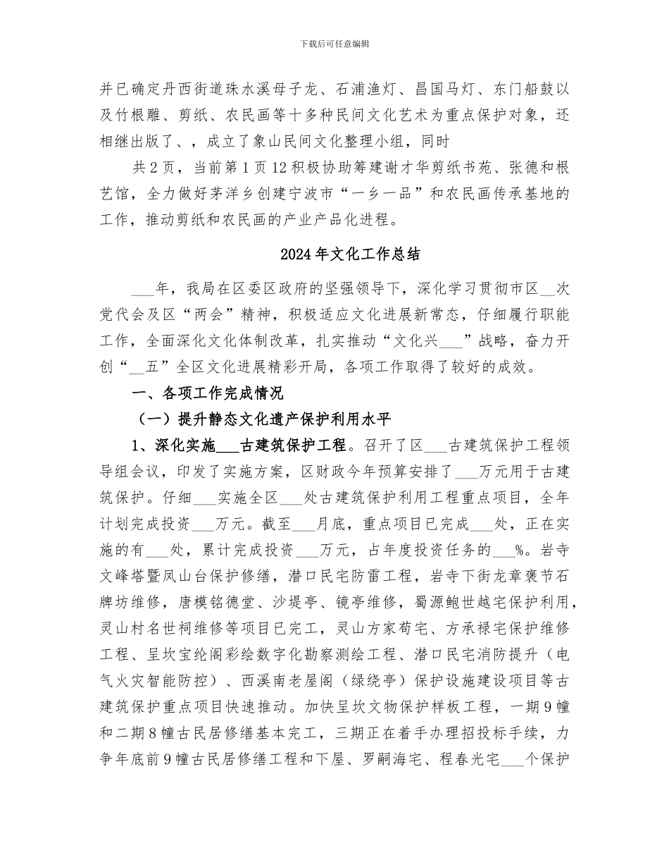 2024年文化工作年度总结_第3页