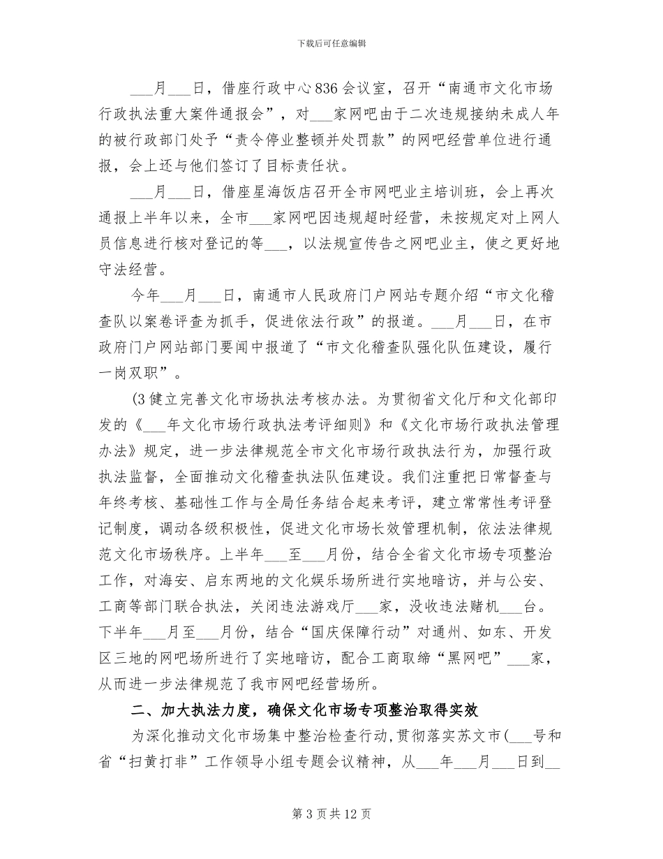 2024年文化市场行政执法的工作总结_第3页