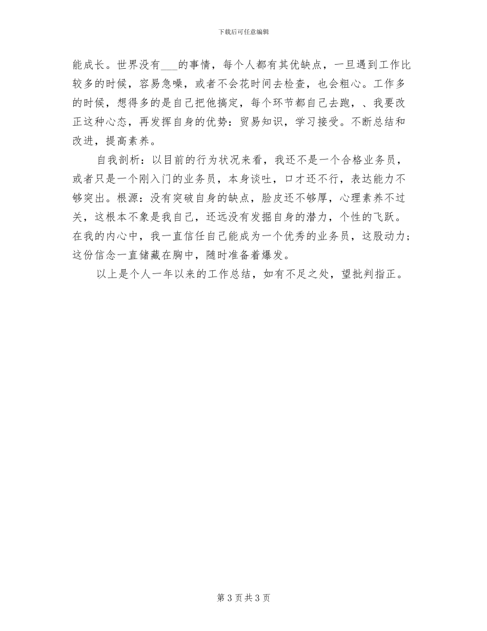 2024年新人销售工作总结书_第3页