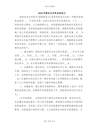 2024年新农合年终总结范文