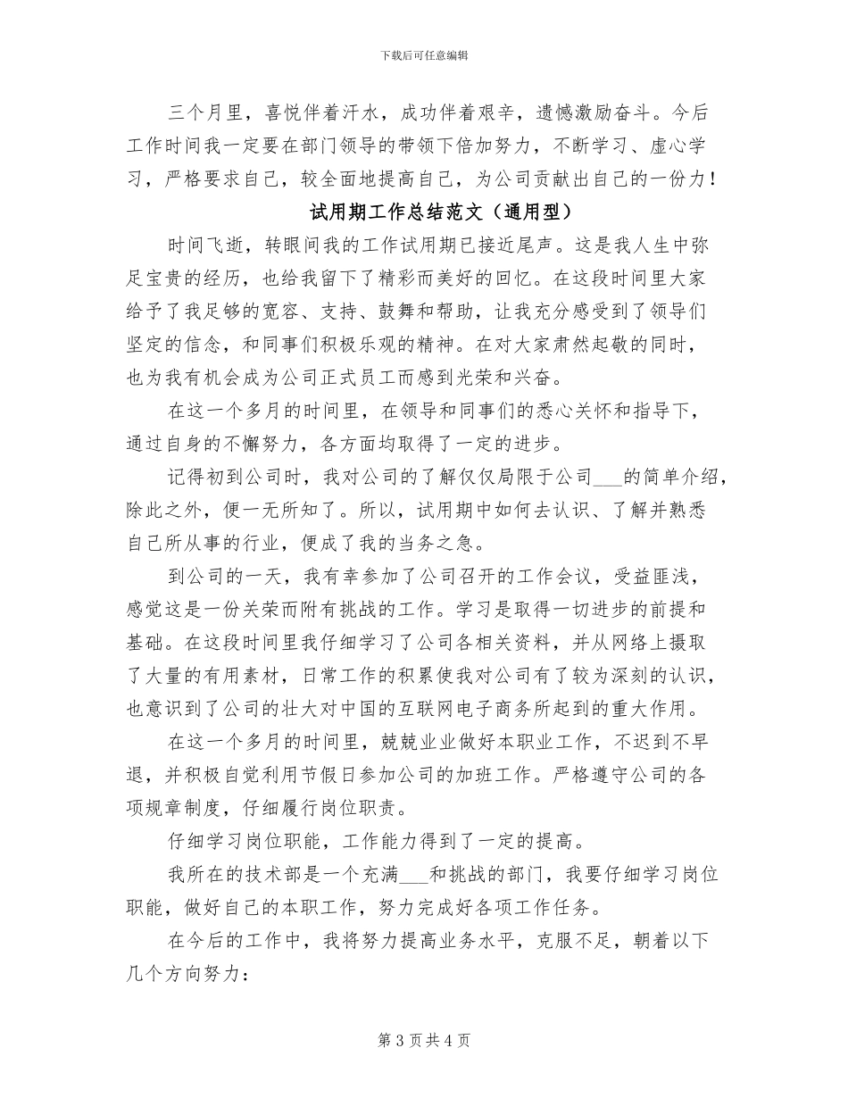 2024年新员工试用期工作总结例_第3页