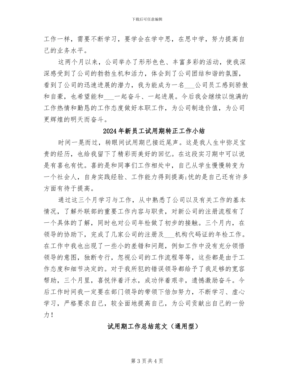 2024年新员工试用期转正个人总结_第3页
