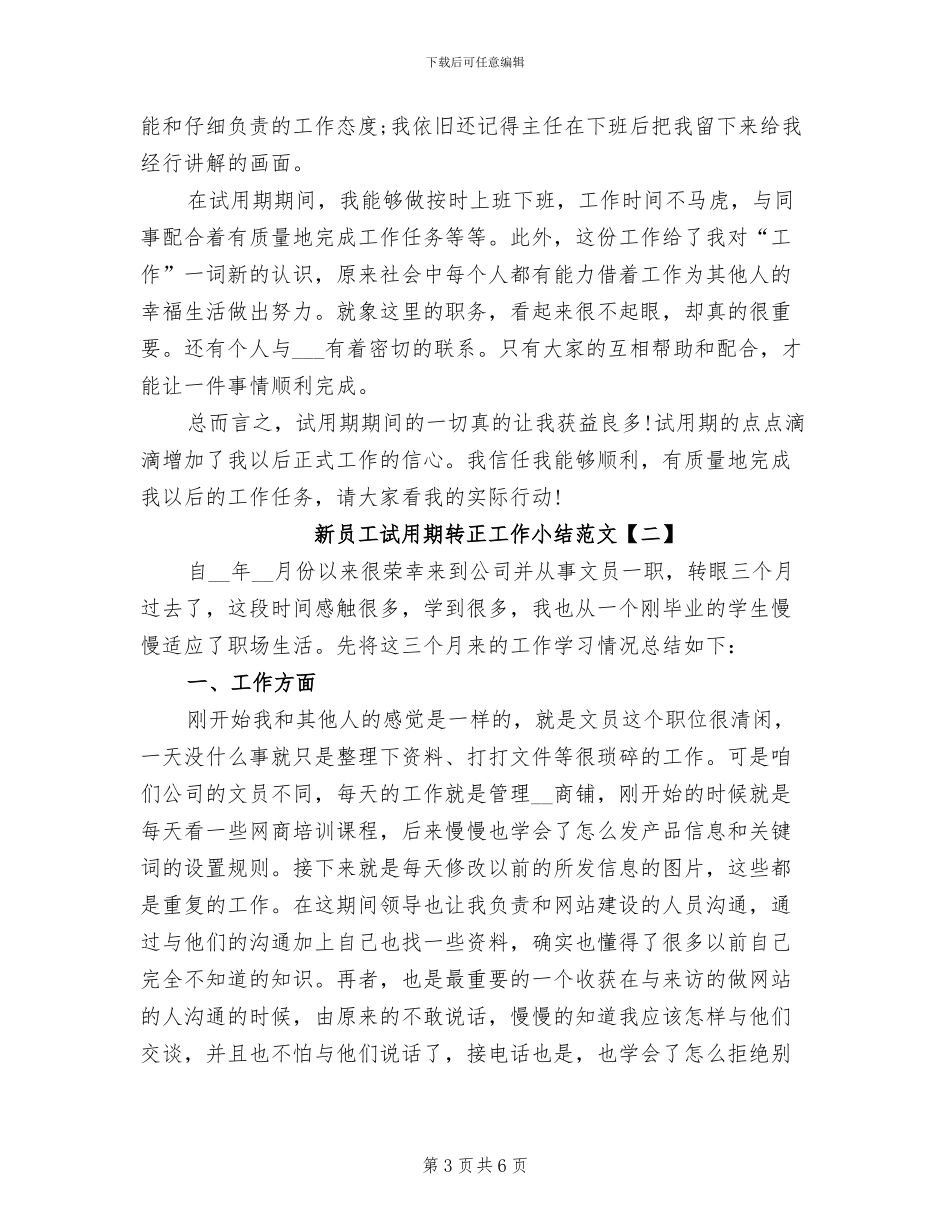 2024年新员工试用期转正工作小结_第3页