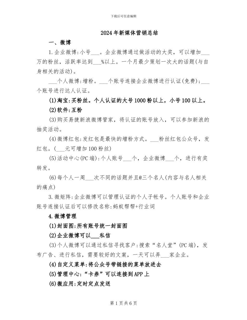 2024年新媒体营销总结_第1页