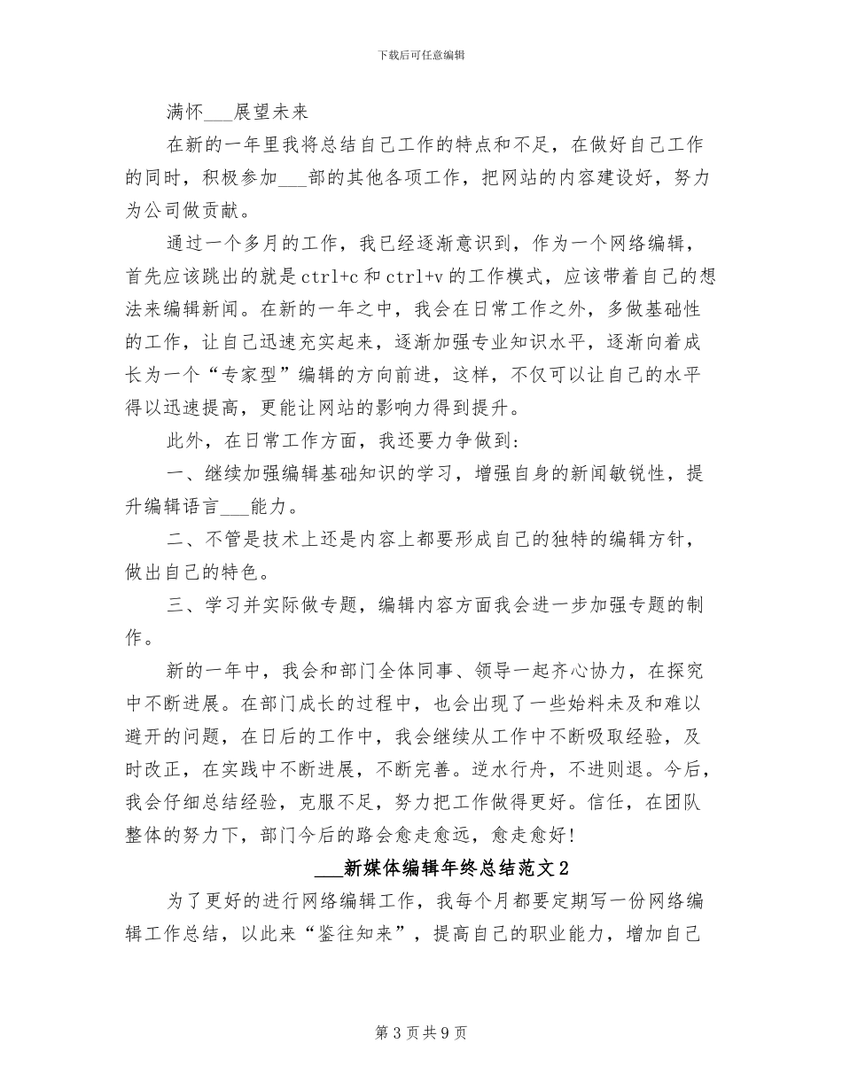 2024年新媒体编辑年终总结_第3页