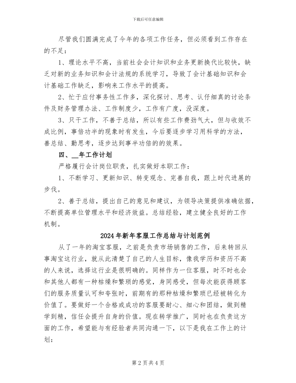 2024年新年会计工作总结与计划_第2页