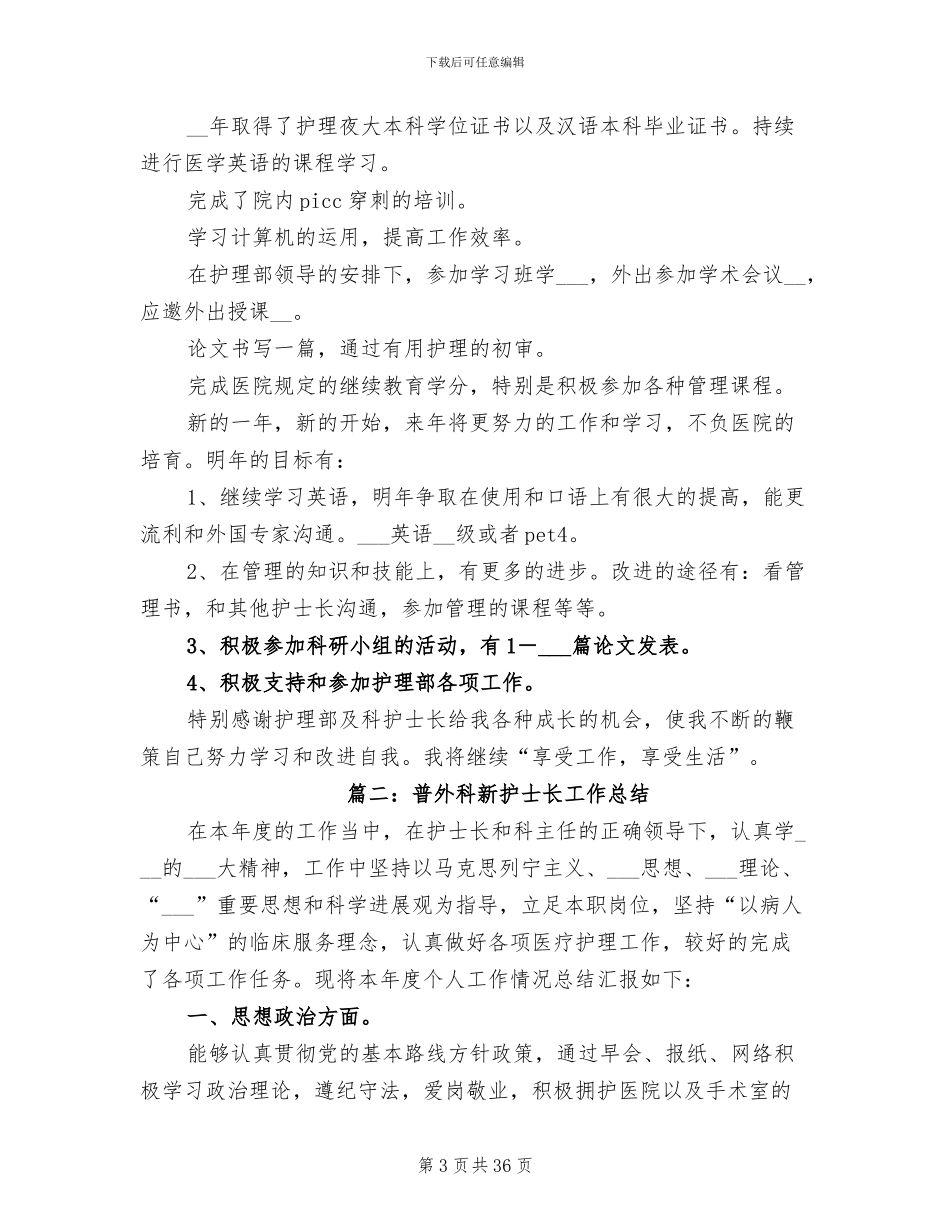 2024年普外科新护士长工作总结_第3页