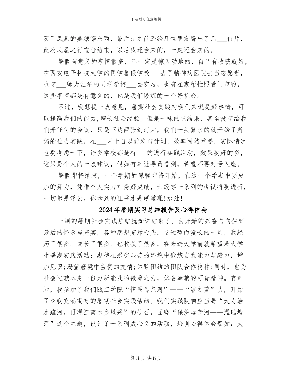 2024年暑期实习总结报告_第3页