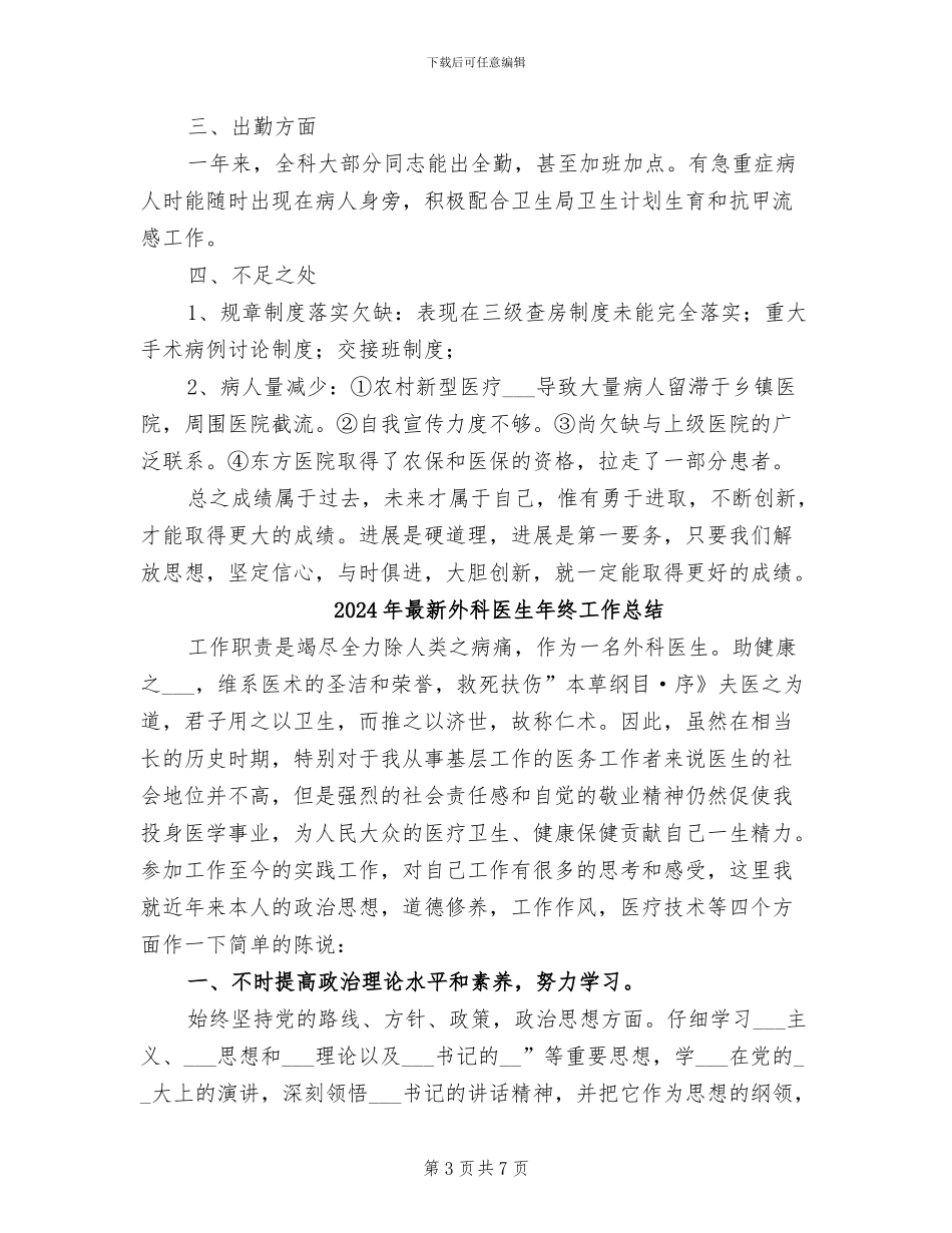2024年最新外科医生个人年度工作总结_第3页