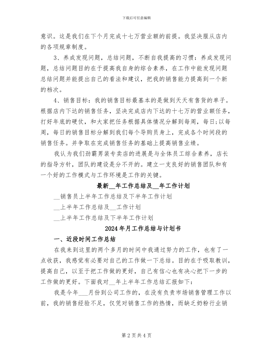 2024年月工作总结与计划_第2页