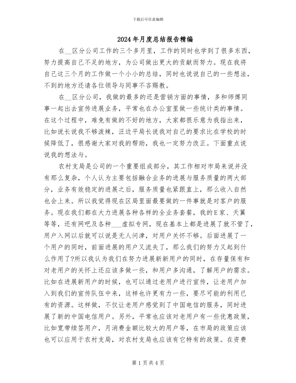 2024年月度总结报告精编_第1页