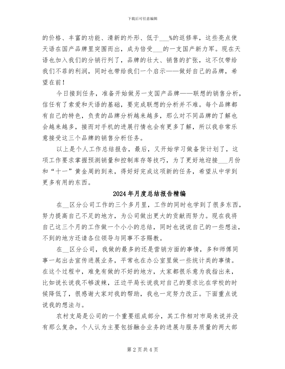 2024年月度总结报告样文_第2页