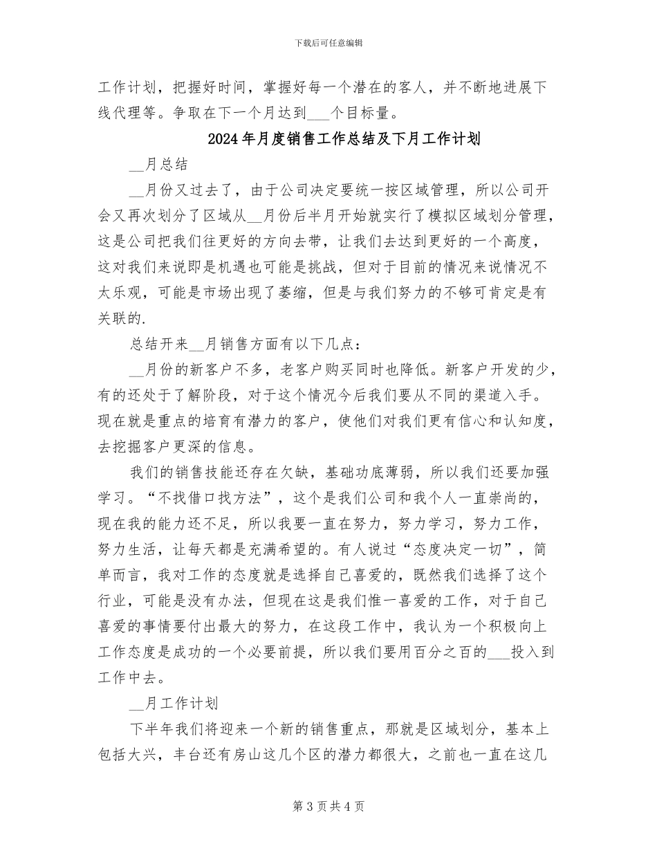 2024年月度销售工作总结_第3页
