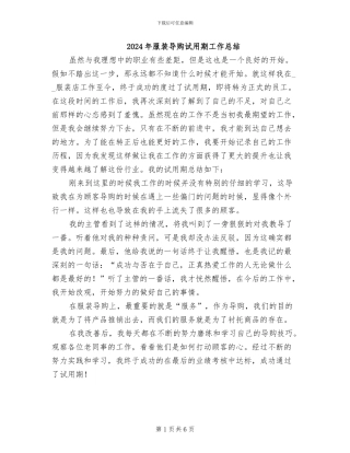 2024年服装导购试用期工作总结