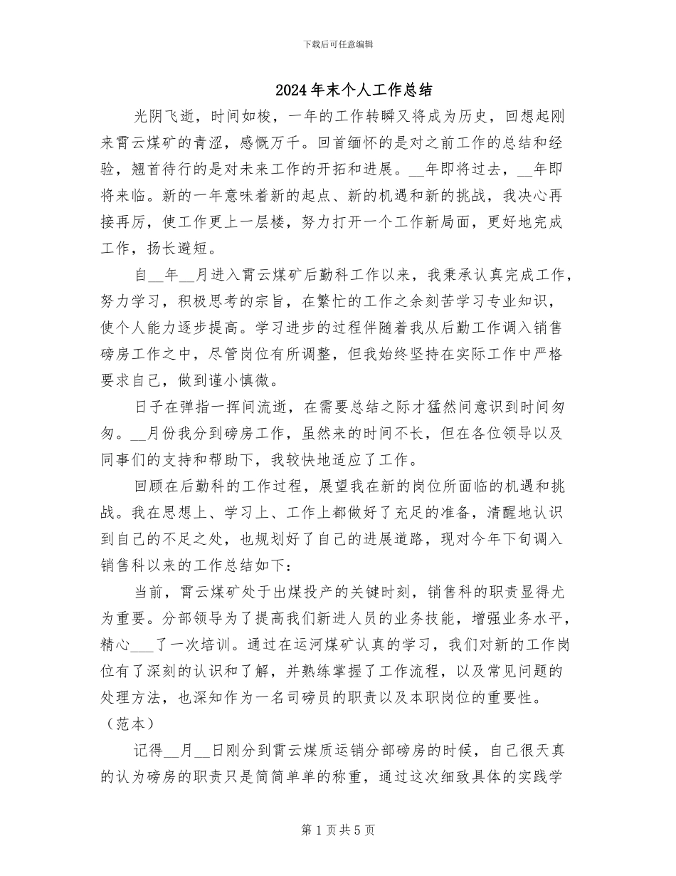 2024年末个人工作总结_第1页