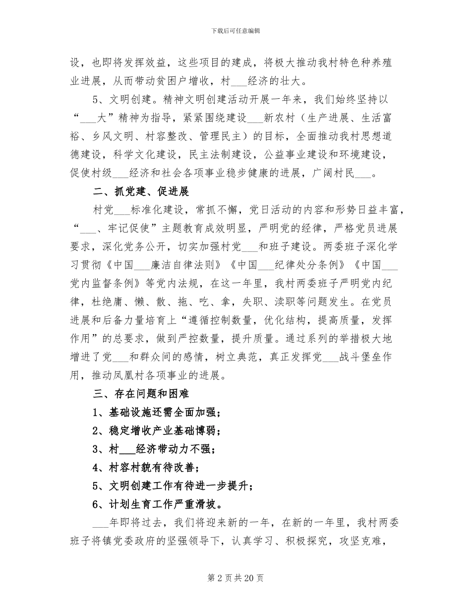 2024年村两委工作总结模板_第2页