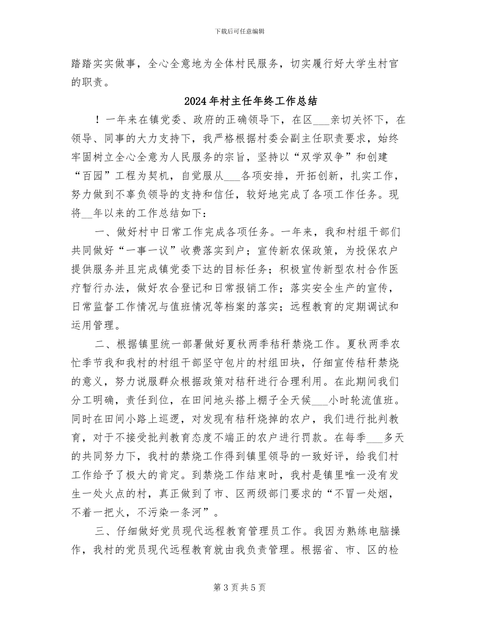 2024年村主任年度总结_第3页