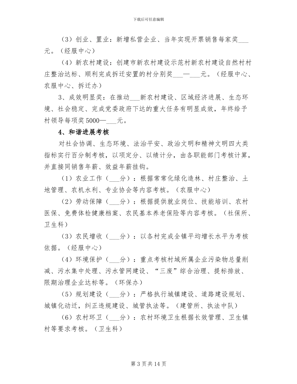 2024年村主要领导干部报酬考核结算总结_第3页