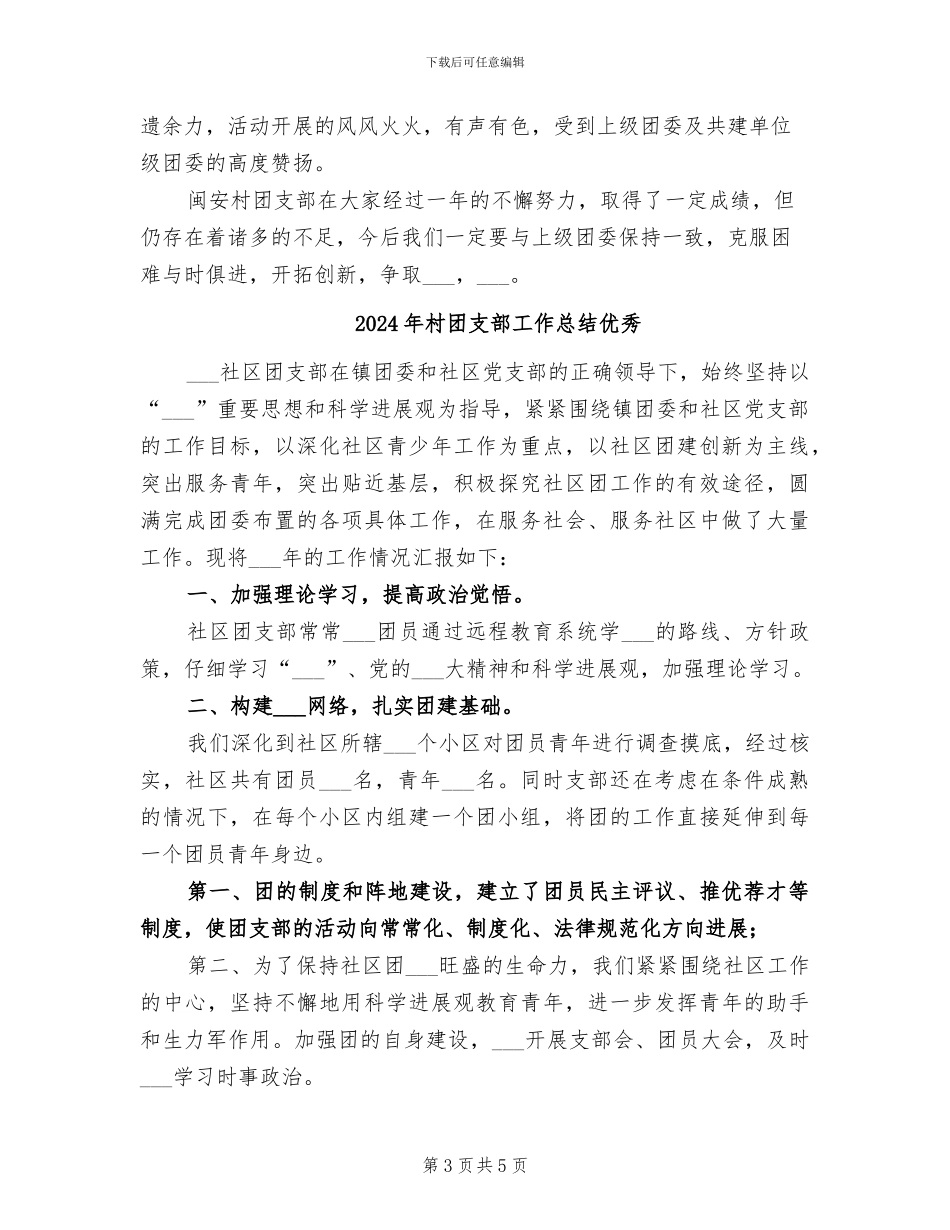 2024年村团支部工作总结_第3页