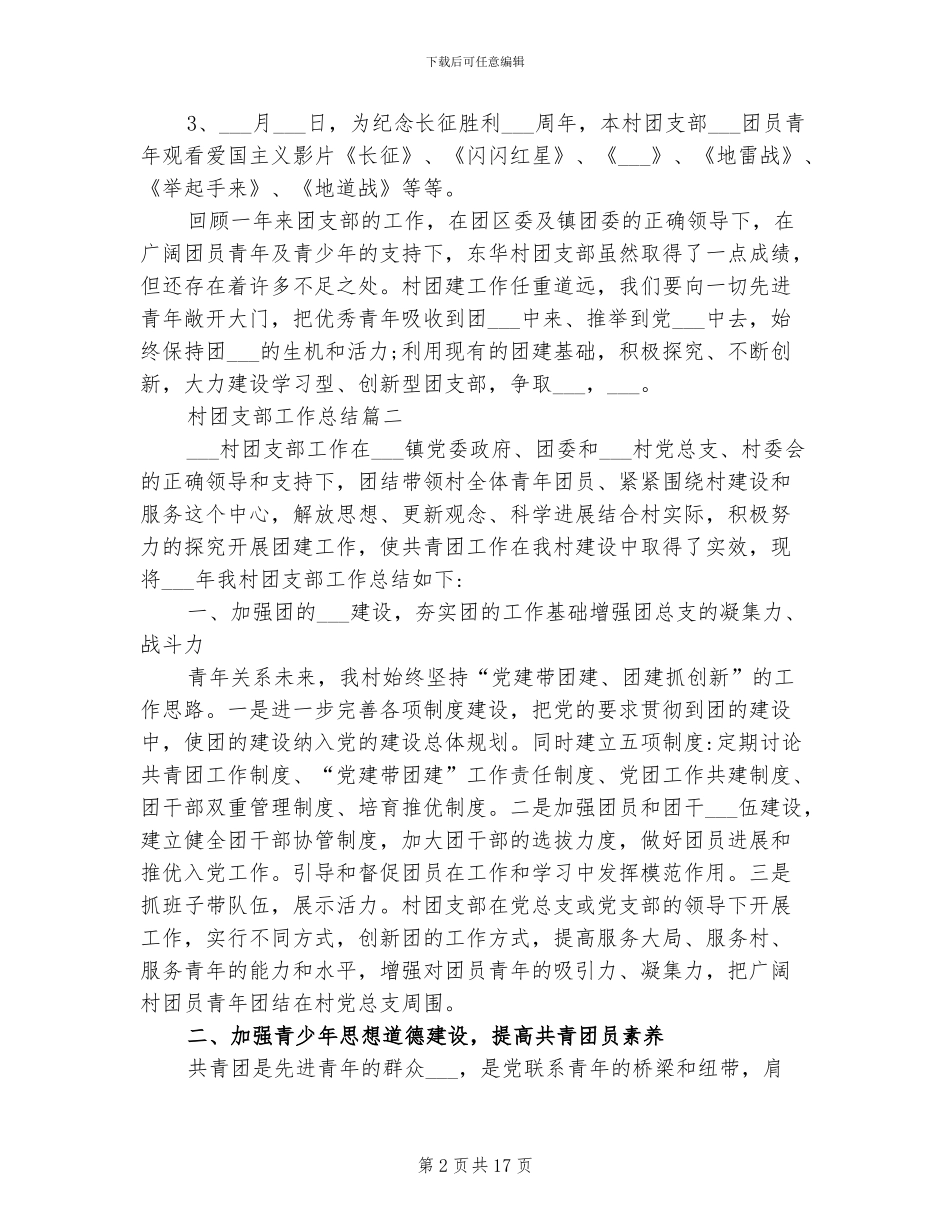 2024年村团支部工作总结范文_第2页