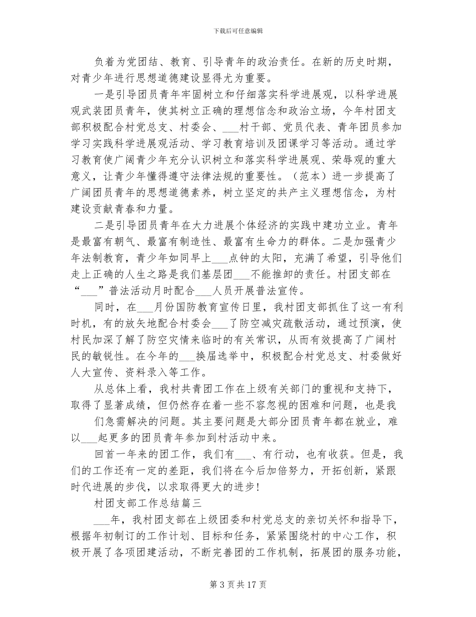 2024年村团支部工作总结范文_第3页