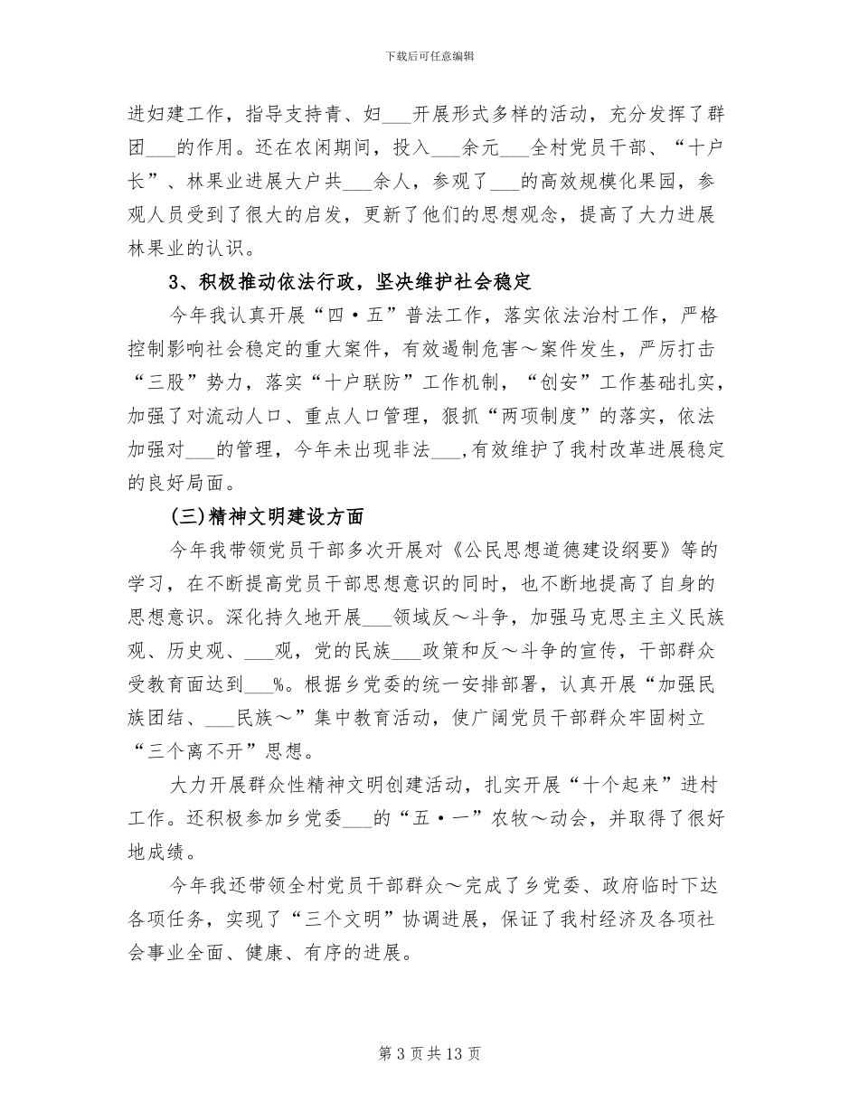 2024年村委书记年终工作总结_第3页