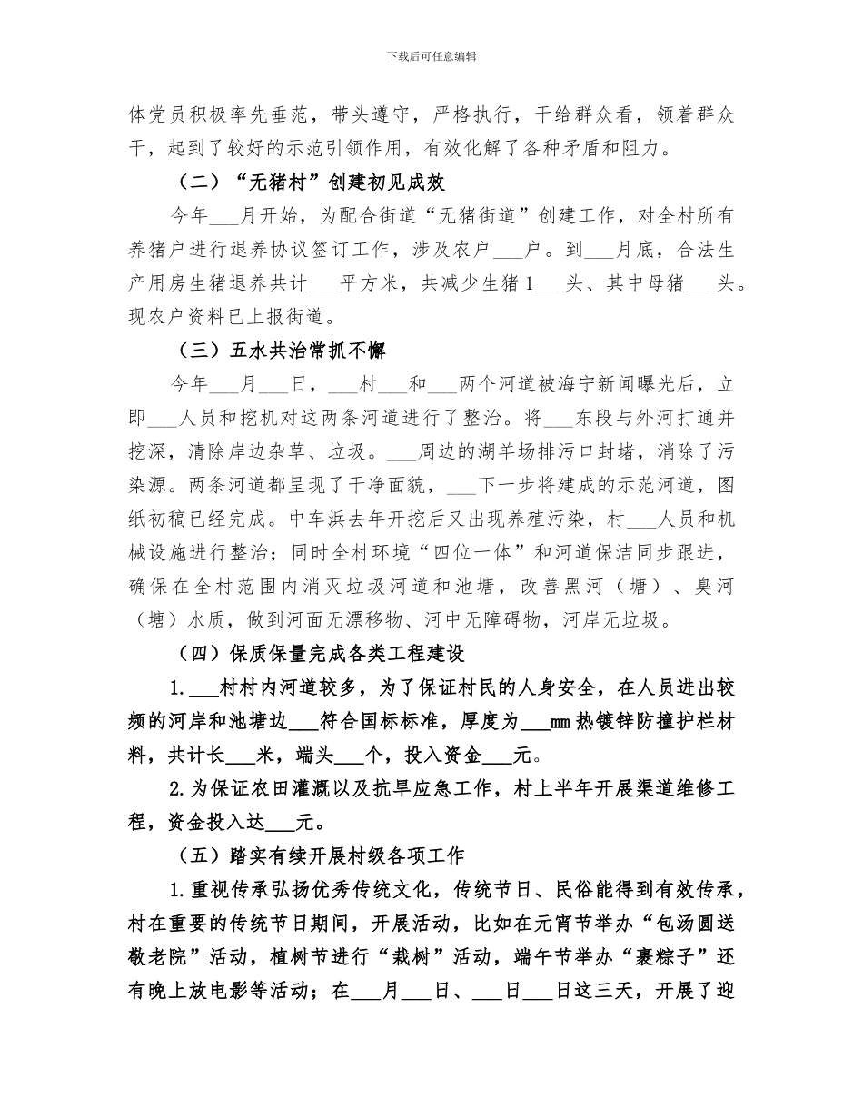 2024年村委会上半年总结_第2页
