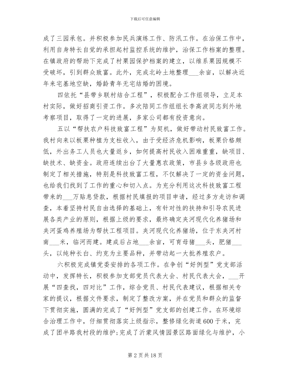 2024年村委会主任工作总结_第2页