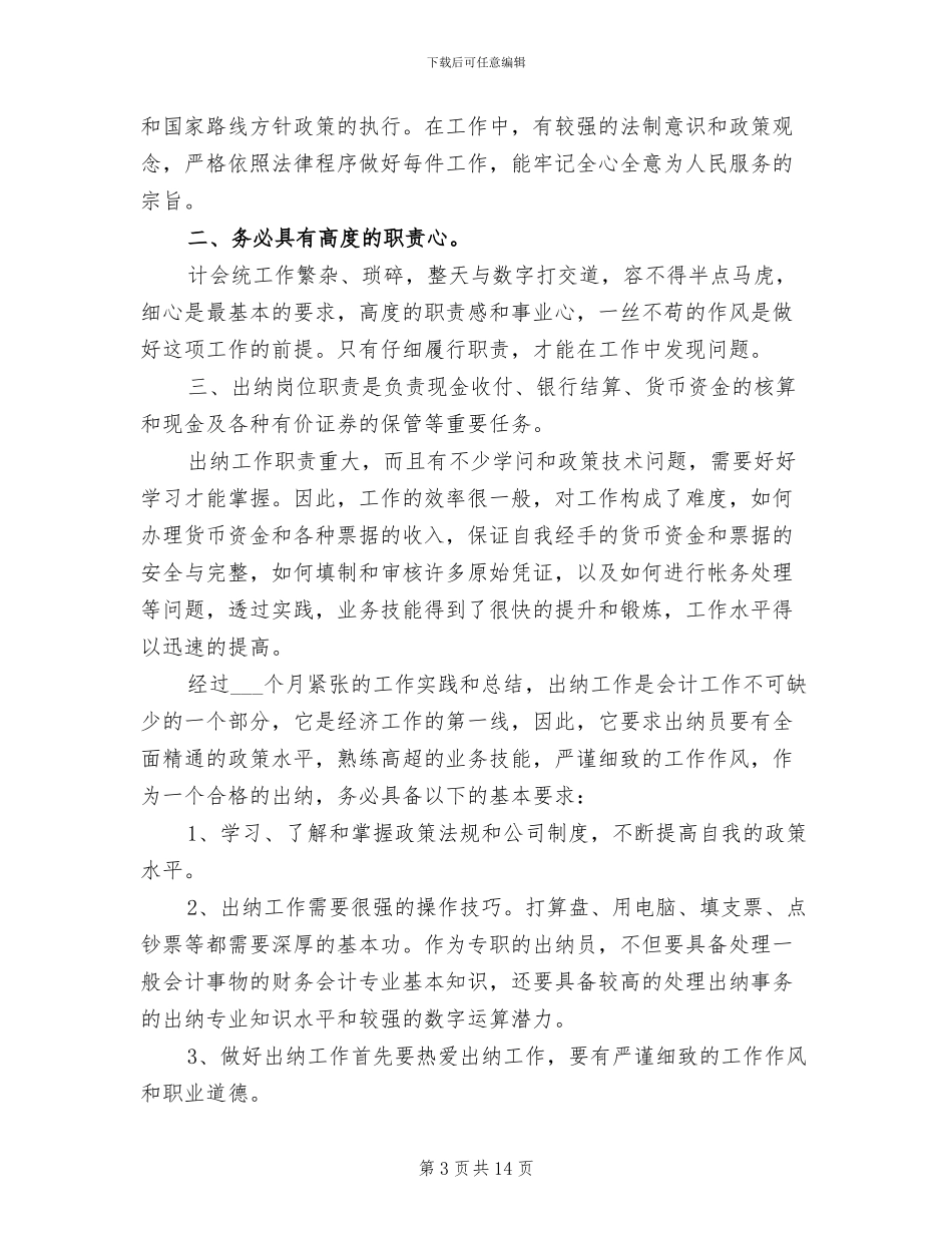 2024年村委会出纳工作总结_第3页