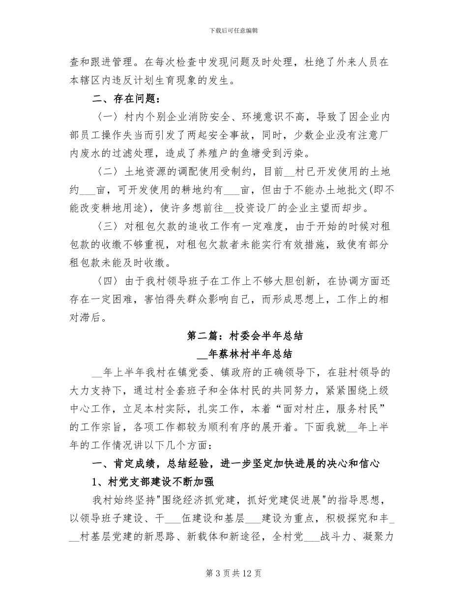 2024年村委会半年总结_第3页