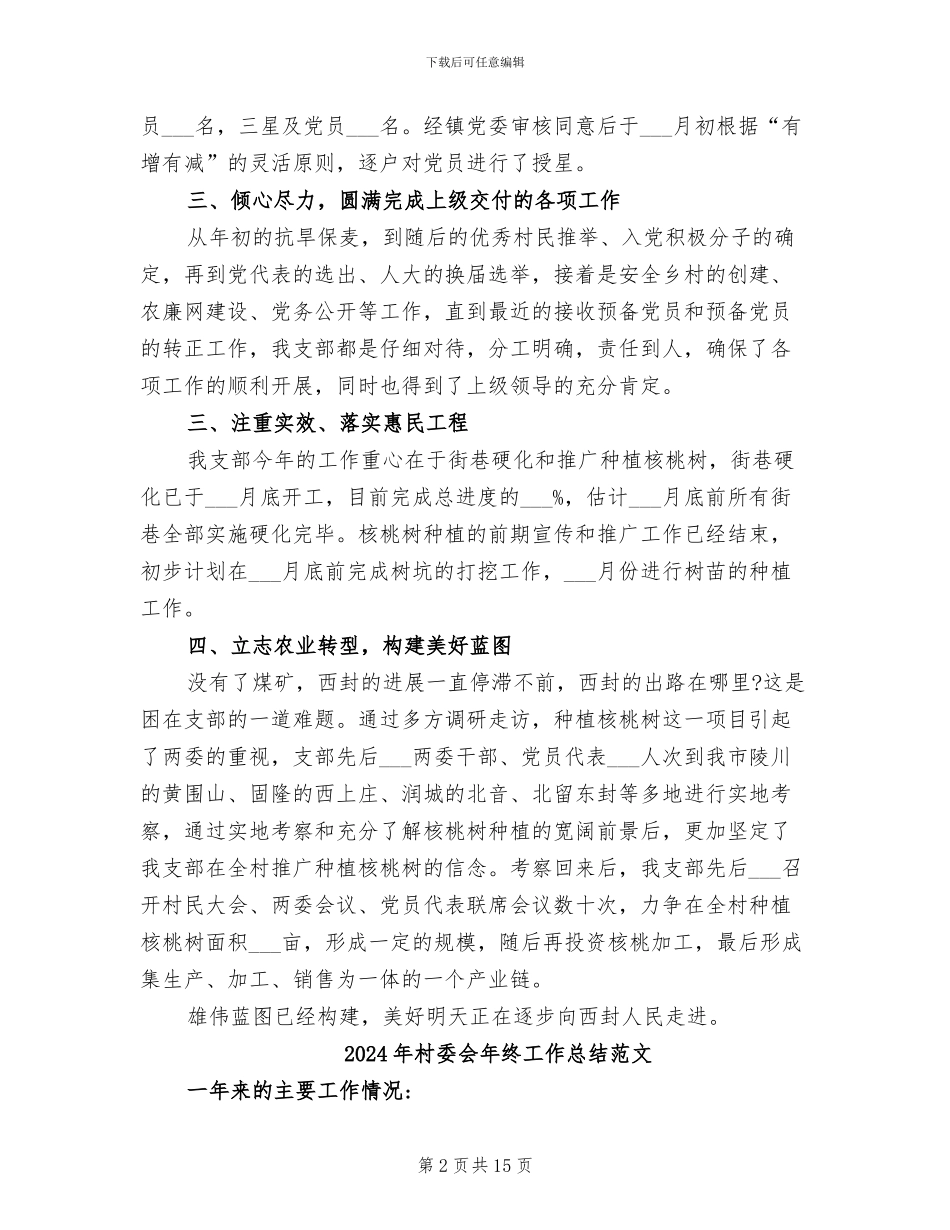 2024年村委会年终工作总结_第2页