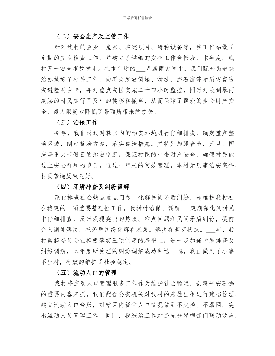 2024年村委综治工作总结_第2页