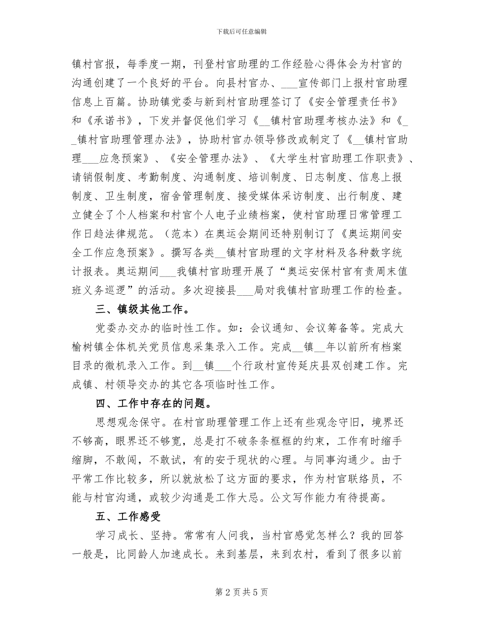2024年村官助理工作总结_第2页