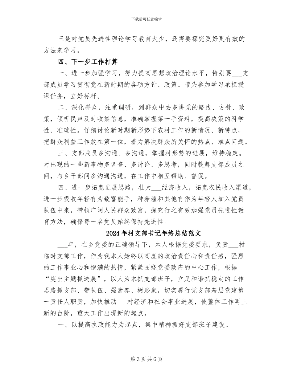 2024年村支部书记年终总结_第3页