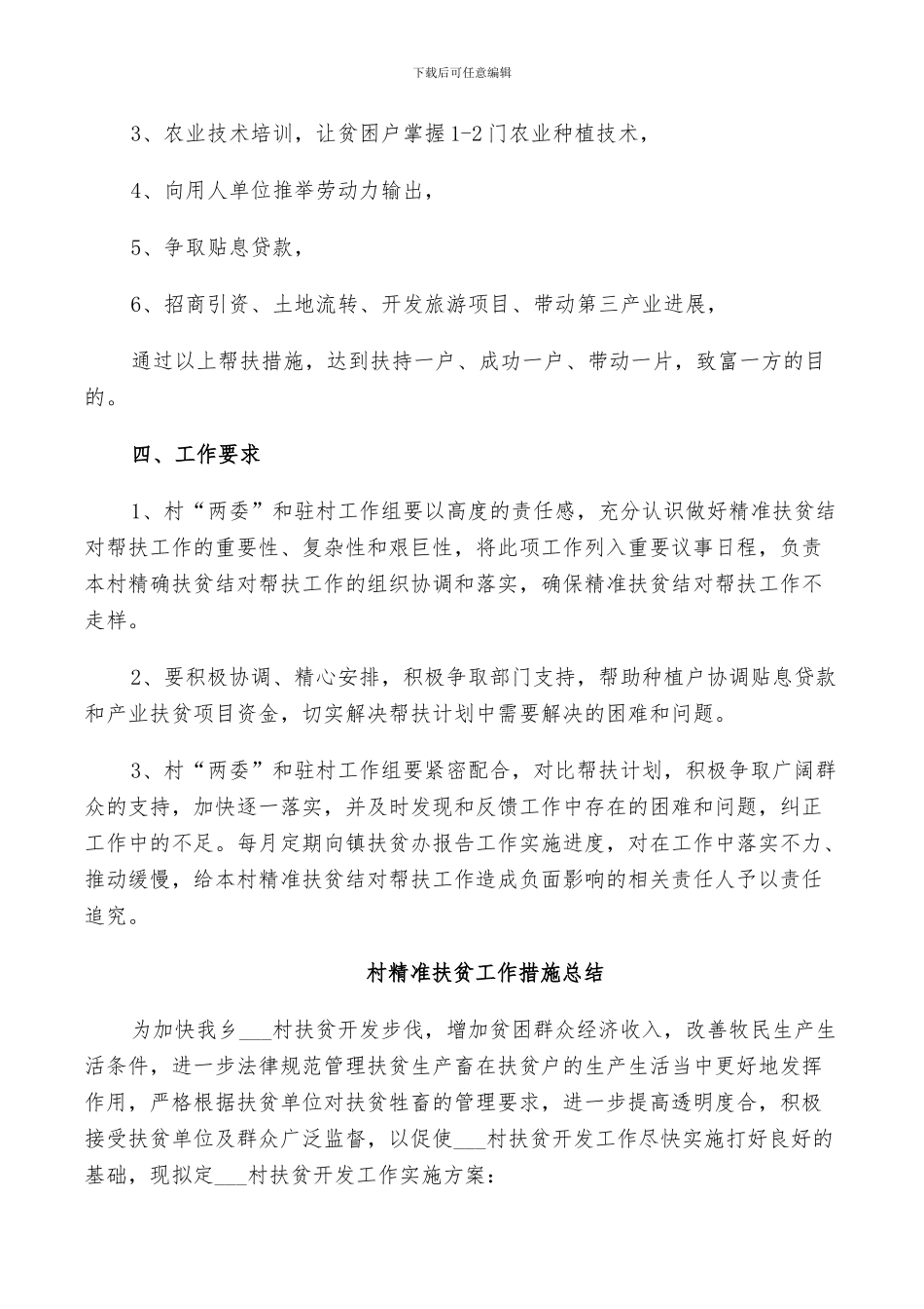 2024年村精准扶贫工作措施总结_第2页